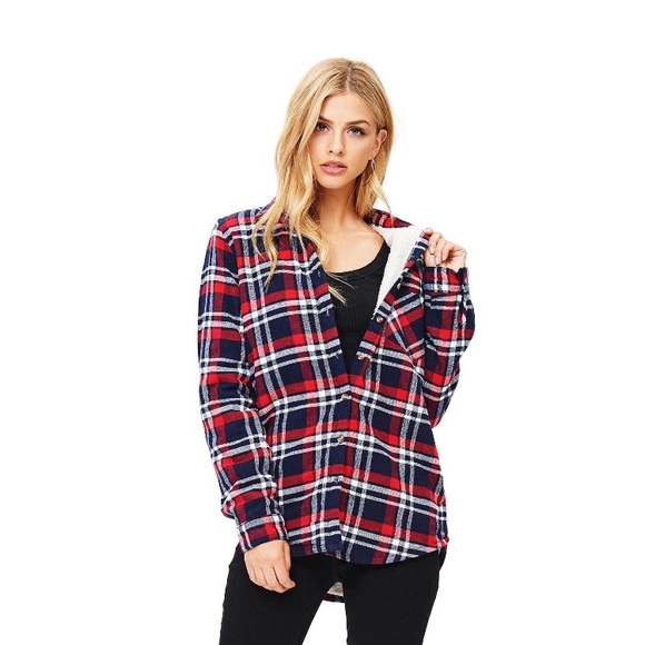 Ambiance Tops - Ambiance Apparel Sherpa Lined Plaid Shacket